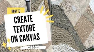 Texture art on canvas techniques / 7 Texture Ideas for beginners / How to create texture