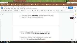 P & H Notes Part 2:   Phoenician Cities & Religion