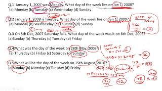 CALENDAR MCQs || PART 4||