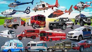 Emergency vehicles - Fire fighter vehicles, Medical vehicles, Police vehicles