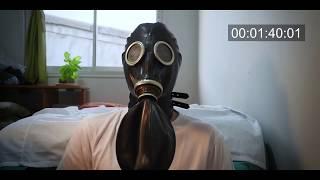 Breathplay with a Rebreather Bag while Locked in Gas Mask