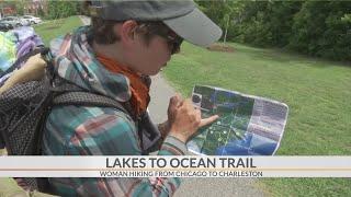 Woman hiking from Indiana to Charleston