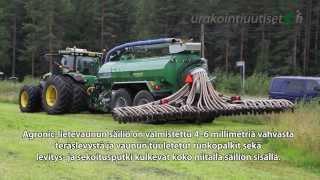 Lietteen levitystä Agronicin 17 kuution lietevaunuilla