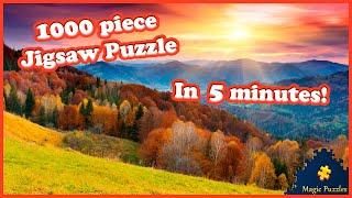 1000 piece Jigsaw Puzzle in 5 minutes! — Relaxing Landscape Video. Time Lapse