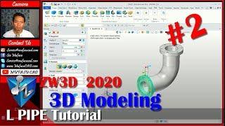 #2 ZW3D 2020 3D L Pipe Modeling Tutorial