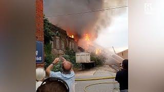 Firefighters battle huge building fire in York as people record video, take pictures