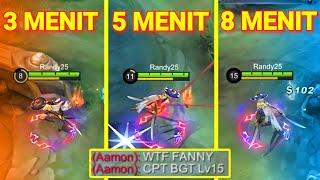 ROTASI Farming CEPET Fanny Randy25!! 8 Menit Level MAX! | Mobile Legends