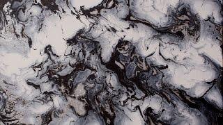 Abstract Acrylic Fluid Painting Demo | Untitled Monochrome (no.1) by Charles E. McNeal