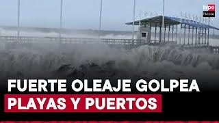 Fuerte oleaje causa estragos en el norte del país