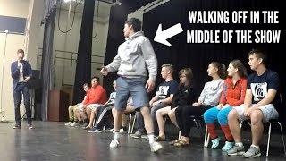 When a Volunteer Gets Up to LEAVE in the Middle of a Hypnosis Show | High School Stage Hypnosis