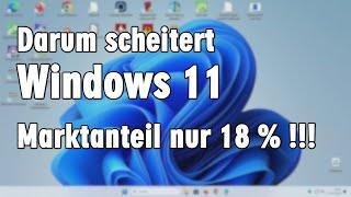 Unheimlich - keiner will Windows 11 haben - Marktanteil nur 18% nach 3 Jahren