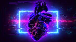 Cyberpunk Hi-Tech Glitchy Neon Heart Background video | Footage | Screensaver