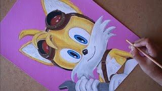 Drawing Tails from Sonic. Soft Pastel.