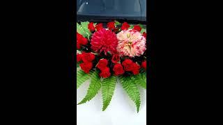 Wedding Car Decorated-- with Red Rose | Red Ribbon decorated | By OnMoney Trendz