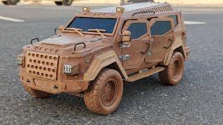 Wood Carving - Armored Truck Out of Wood (Knight XV) - Awesome Woodcraft