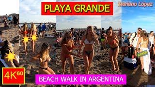 4K⁶⁰  -  BEACH WALK ️ (Playa Grande) ️ - Mar del Plata - ARGENTINA - Walking tour -TRAVEL- Vlog