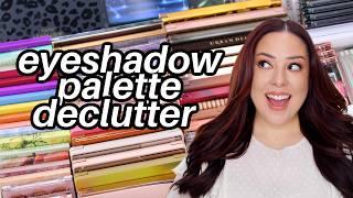 OVERDUE EYESHADOW PALETTE DECLUTTER  (getting rid of HALF of my collection!)