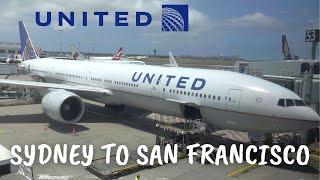 (4K) Sydney to San Francisco TRIP REPORT on United Airlines UA 870 Boeing 777-300ER in Economy