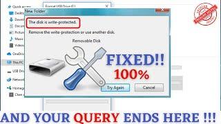 How to remove write protection from pen drive | Disk is write protected Error