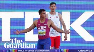 Devon Allen disqualified by 0.001sec in world 110m hurdles final