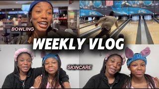 WEEKLY VLOG| Old School VS New School Family Bowling Night| My Skincare Routine ft. Bubble Skincare