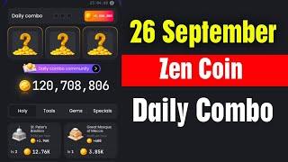 Zen coin daily combo 26 September | Zen coin today combo cards 26 September | Zen coin airdrop