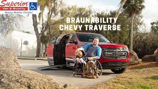 Wheelchair User Demonstration of the BraunAbility Chevrolet Traverse Wheelchair Accessible SUV