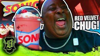 Sonic Red Velvet Shake CHUG Challenge Gone WILD!