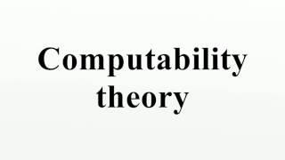 Computability theory