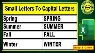 How to Change Small Letters to Capital Letters in Excel |Change Lowercase Letters To Uppercase Excel