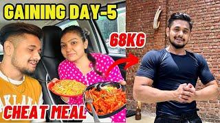 FINALLY 68Kg & CHEAT MEAL with Her | GAINING DAY-5