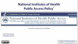 National Institutes of Health Public Access Policy (Full Lecture)