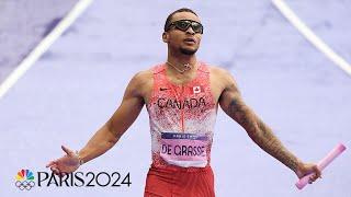 Canada wins men’s 4x100m relay behind de Grasse; Team USA disqualifies | Paris Olympics | NBC Sports