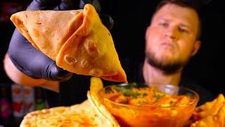 PANEER Makhani, SAMOSA With cheese, ASMR MUKBANG, АСМР МУКБАНГ, 먹방, 大食い, たべる