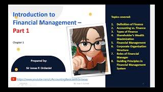 INTRODUCTION TO FINANCIAL MANAGEMENT PART 1 - BUSINESS FINANCE