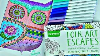 CRAYOLA Folk Art Escape Coloring Book. SO RELAXING!