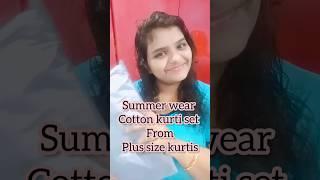 Best quality cotton kurti set at plussizekurti on Instagram #haul #haulvideo #kurti #review #like