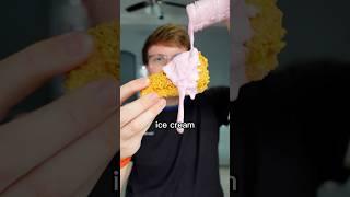 Trying  Ice Cream With PINK SAUCE