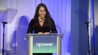 NPower graduate Jennifer Quinones speaks at the 2018 NPower Gala