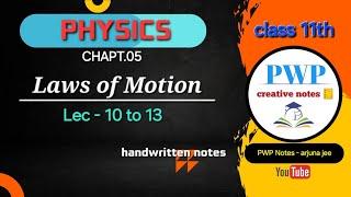 arjuna JEE 2025 | class 11th | physics CH-05 LAWS OF MOTION  | lec 10 to 13 Notes