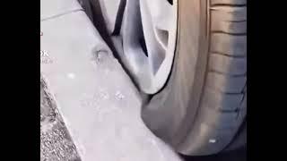 tyre bashed up kerb looping