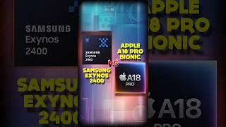 Exynos 2400 Vs A18 Pro Bionic Comparison #apple #samsung #iphone #samsunggalaxy #iphone16 #shorts