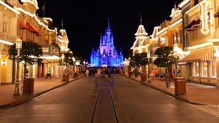 Magic Kingdom Main Street USA 2024 Night Walkthrough (Mostly Empty) | Walt Disney World Florida 2024