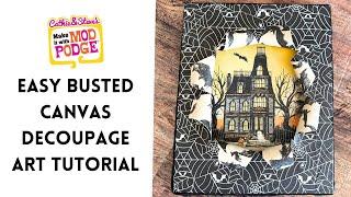 Easy Busted Canvas Decoupage Art Tutorial