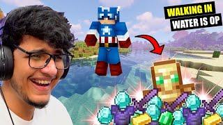 Minecraft But Walking in Water Drops OP Items!!!