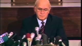 10 Feb 1990 - FW de Klerk announces the release of Nelson Mandela