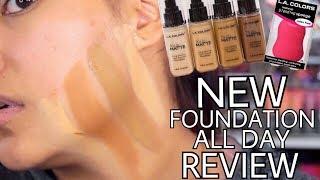 NEW L.A. COLORS TRULY MATTE LONG WEARING FOUNDATION ALL DAY REVIEW - Alexisjayda