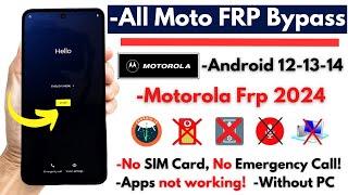 -All Motorola Moto FRP Bypass 2024 [Without PC] -Moto Android 12/13/14 Frp Google Account -No Apps!