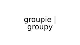 groupie | groupy #slang #slangs #english #meaning #meanings #definition #definitions