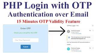 PHP Login with OTP Authentication over Email | 15 Minutes OTP Validity Feature 